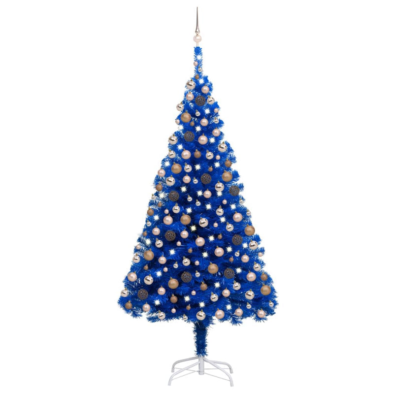 Vidaxl Kunstkerstboom con illuminazione e palle di Natale 240 cm PVC Blue
