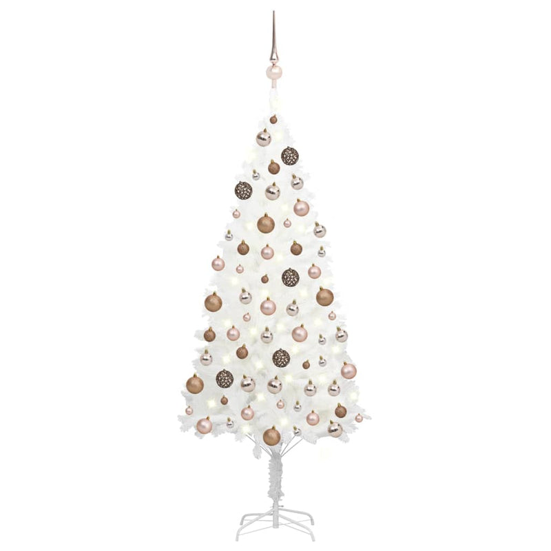 Vidaxl Kunstkerstboom con iluminación y bolas de Navidad de 120 cm de blanco