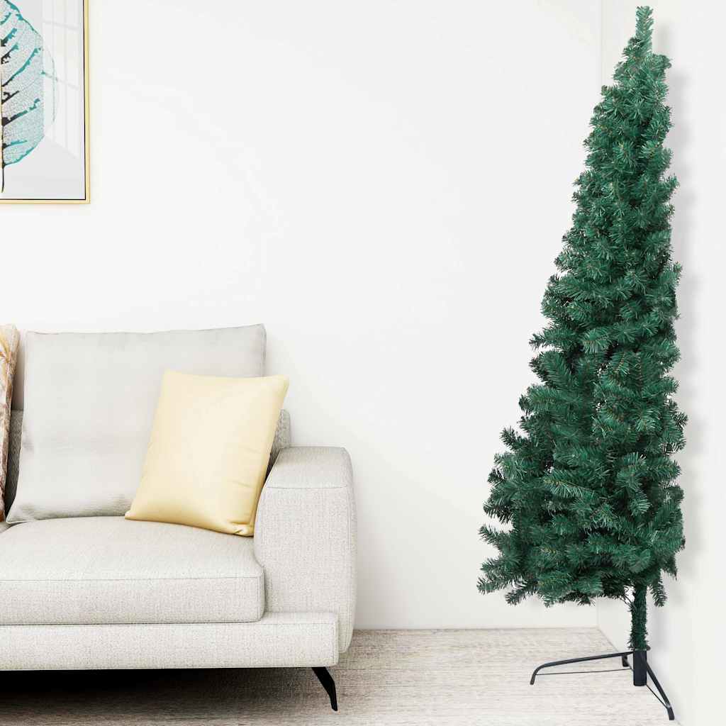 Vidaxl Kunstkerstboom con iluminación y bolas de Navidad de medio de 120 cm de verde