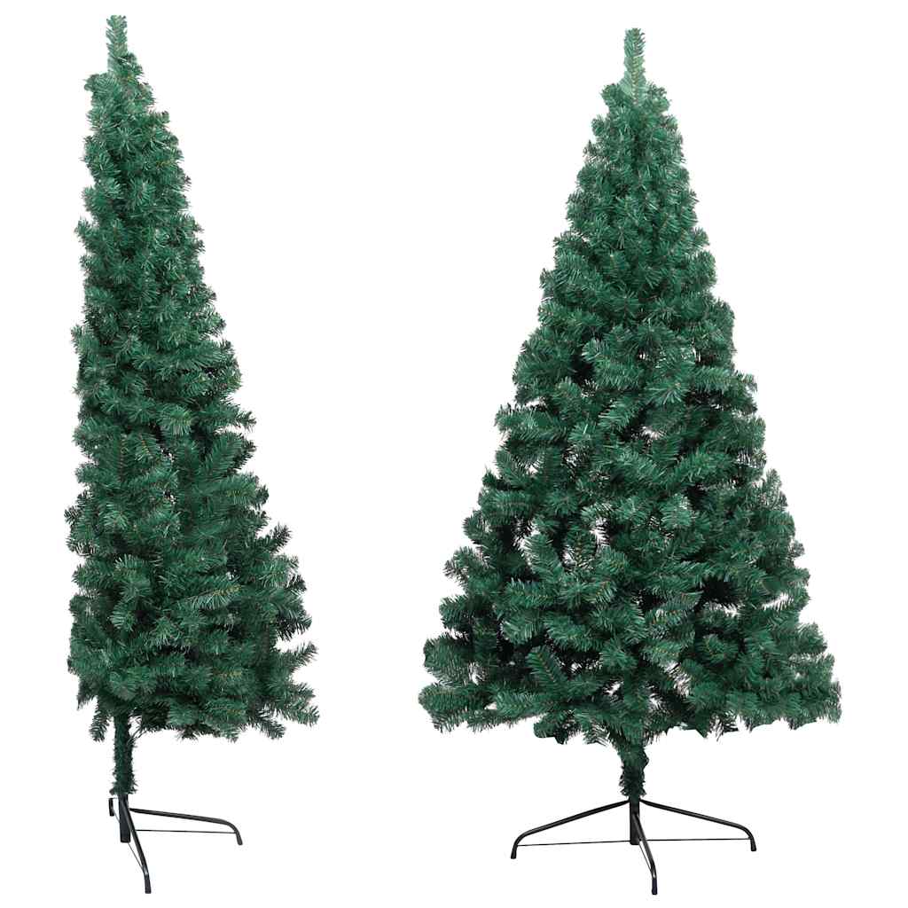 Vidaxl Kunstkerstboom con iluminación y bolas de Navidad de medio de 120 cm de verde