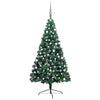 Vidaxl Kunstkerstboom con iluminación y bolas de Navidad de medio 180 cm verde