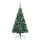 VidaXL Kunstkerstboom with lighting and Christmas balls Half 210 cm Green