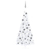 Vidaxl kunstkerstboom met verlichting en kerstballen half 240 cm wit