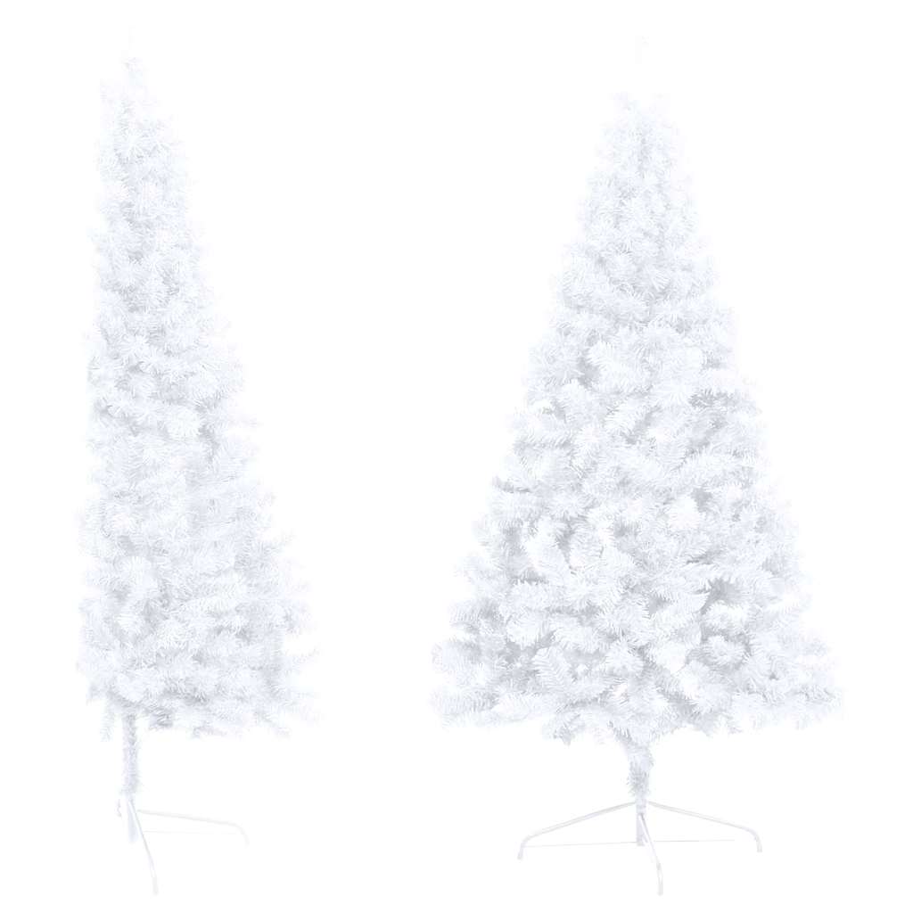 Vidaxl Kunstkerstboom con iluminación y bolas de Navidad de medio 240 cm de blanco