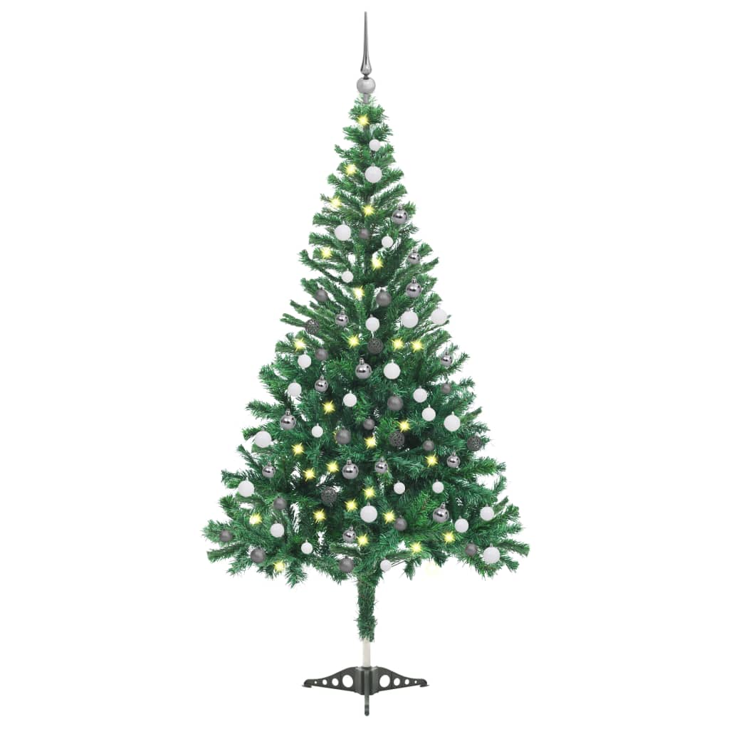 Vidaxl Kunstkerstboom con illuminazione e palle di Natale 230 rami 120 cm
