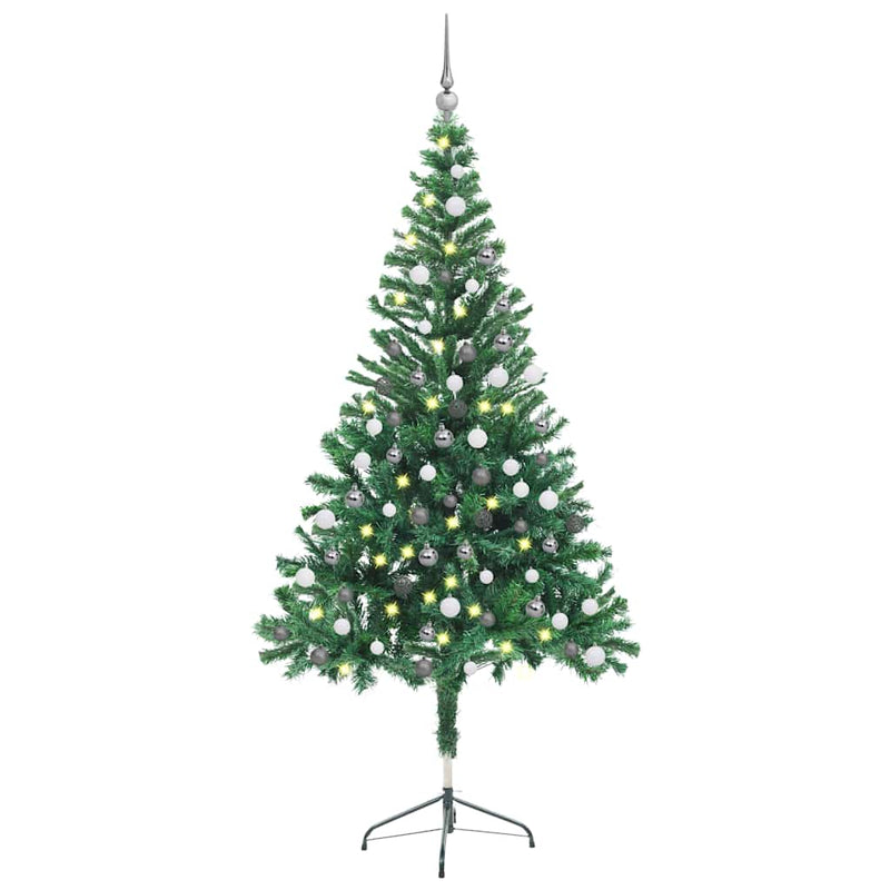 Vidaxl Kunstkerstboom con illuminazione e palle di Natale 380 rami 150 cm