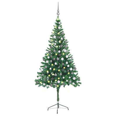 Vidaxl Kunstkerstboom con iluminación y bolas de Navidad 546 ramas 180 cm