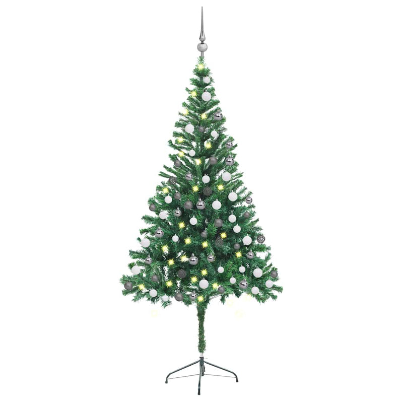 Vidaxl Kunstkerstboom con illuminazione e palle di Natale 546 rami 180 cm