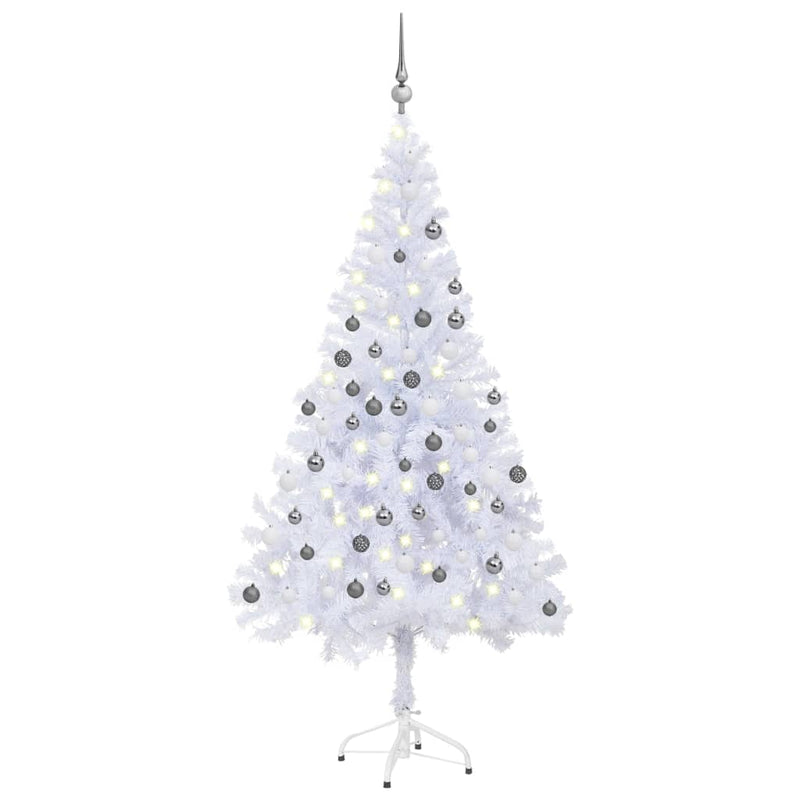 Vidaxl Kunstkerstboom con iluminación y bolas de Navidad 230 ramas 120 cm