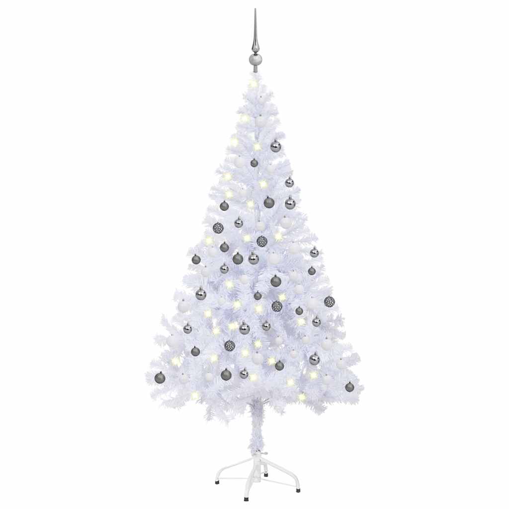 Vidaxl Kunstkerstboom con illuminazione e palle di Natale 230 rami 120 cm