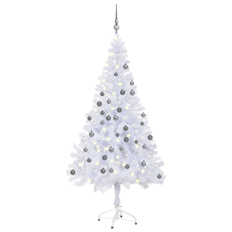Vidaxl Kunstkerstboom con iluminación y bolas de Navidad 620 ramas 180 cm