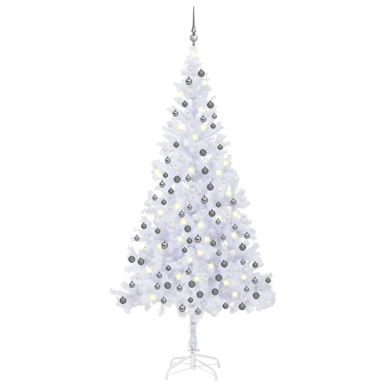 Vidaxl Kunstkerstboom con iluminación y bolas de Navidad 910 ramas 210 cm