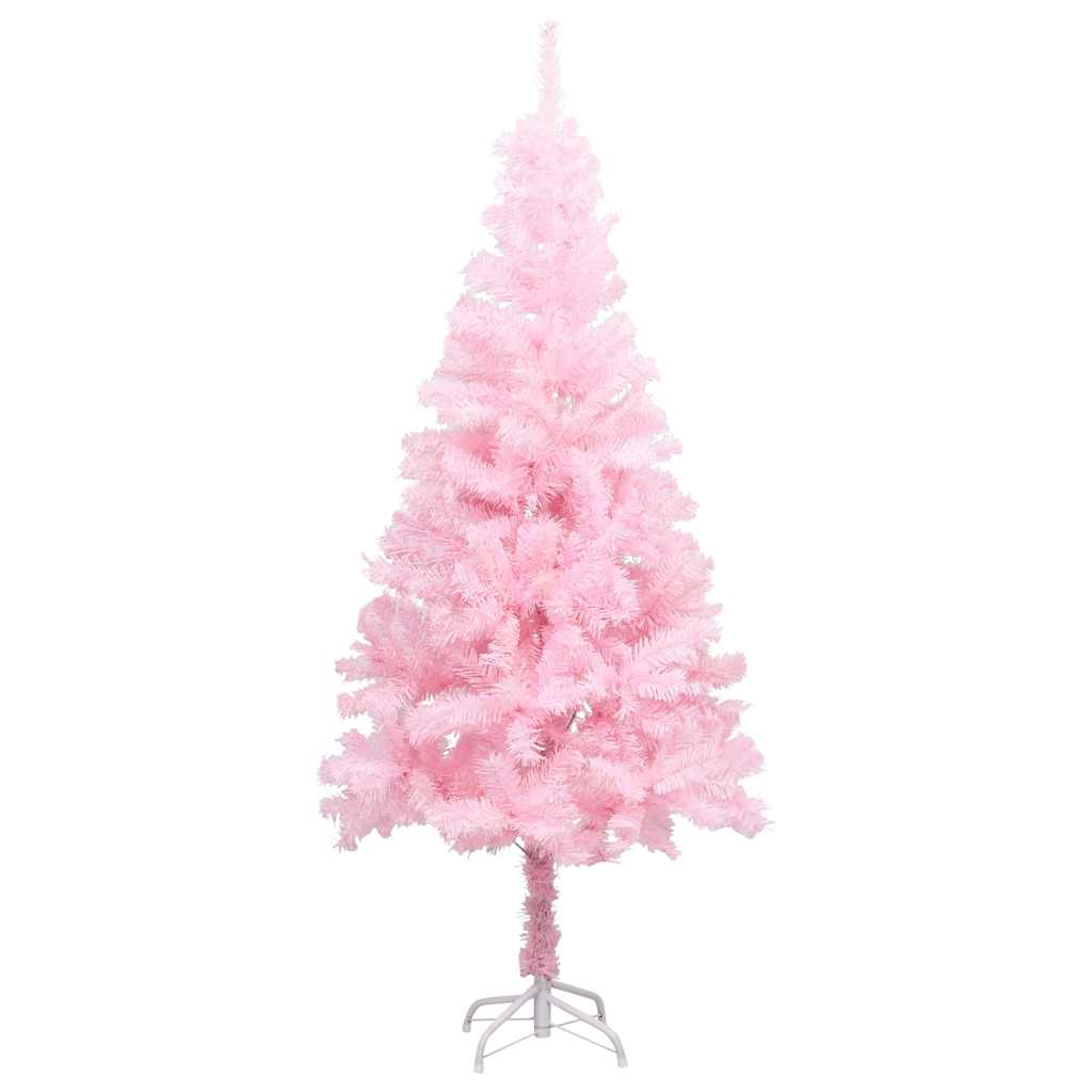 Vidaxl Kunstkerstboom con iluminación y bolas de Navidad de 150 cm PVC Pink