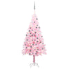 Vidaxl kunstkerstboom met verlichting en kerstballen 180 cm pvc roze
