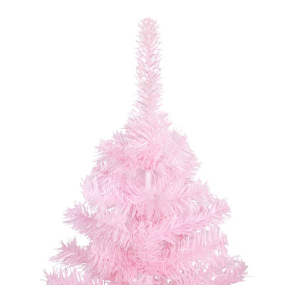Vidaxl kunstkerstboom met verlichting en kerstballen 180 cm pvc roze