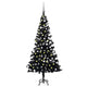 Vidaxl Kunstkerstboom con iluminación y bolas de Navidad de 150 cm PVC Negro