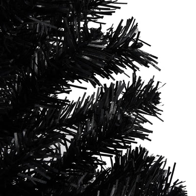 Vidaxl kunstkerstboom met verlichting en kerstballen 180 cm pvc zwart