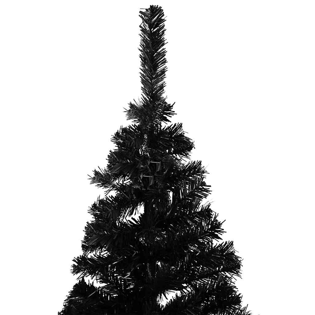 Vidaxl Kunstkerstboom con iluminación y bolas de Navidad de 180 cm PVC Negro