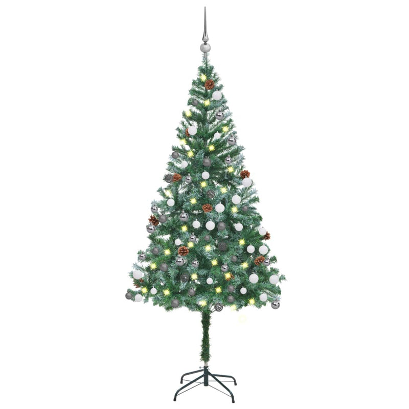 Vidaxl Kunstkerstboom con iluminación de bolas de Navidad Pine Cones 180 cm