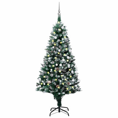 VidaXL Kunstkerstboom with lighting Christmas balls pine cones 180 cm