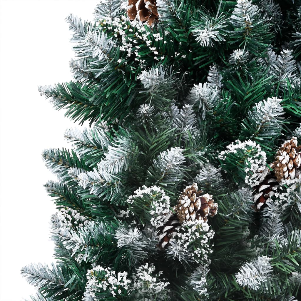 Vidaxl Kunstkerstboom con iluminación de bolas de Navidad de pino 210 cm