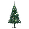 Vidaxl Kunstkerstboom con iluminación y bolas de Navidad de 150 cm PVC Green