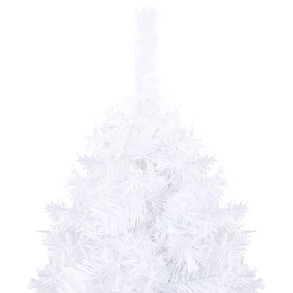Vidaxl Kunstkerstboom con iluminación y bolas de Navidad de 120 cm PVC White