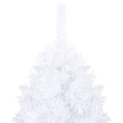 Vidaxl Kunstkerstboom con iluminación y bolas de Navidad de 120 cm PVC White