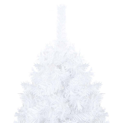 Vidaxl Kunstkerstboom con iluminación y bolas de Navidad de 150 cm PVC White