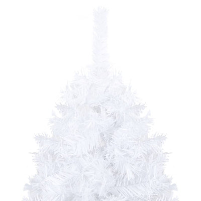 VidaXL Kunstkerstboom met verlichting en kerstballen 210 cm PVC wit