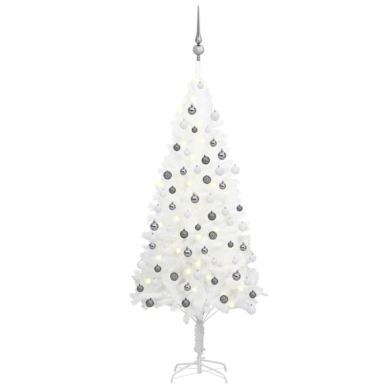Vidaxl Kunstkerstboom con illuminazione e palle di Natale 120 cm bianco