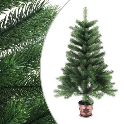 Vidaxl kunstkerstboom met verlichting en kerstballen 90 cm groen