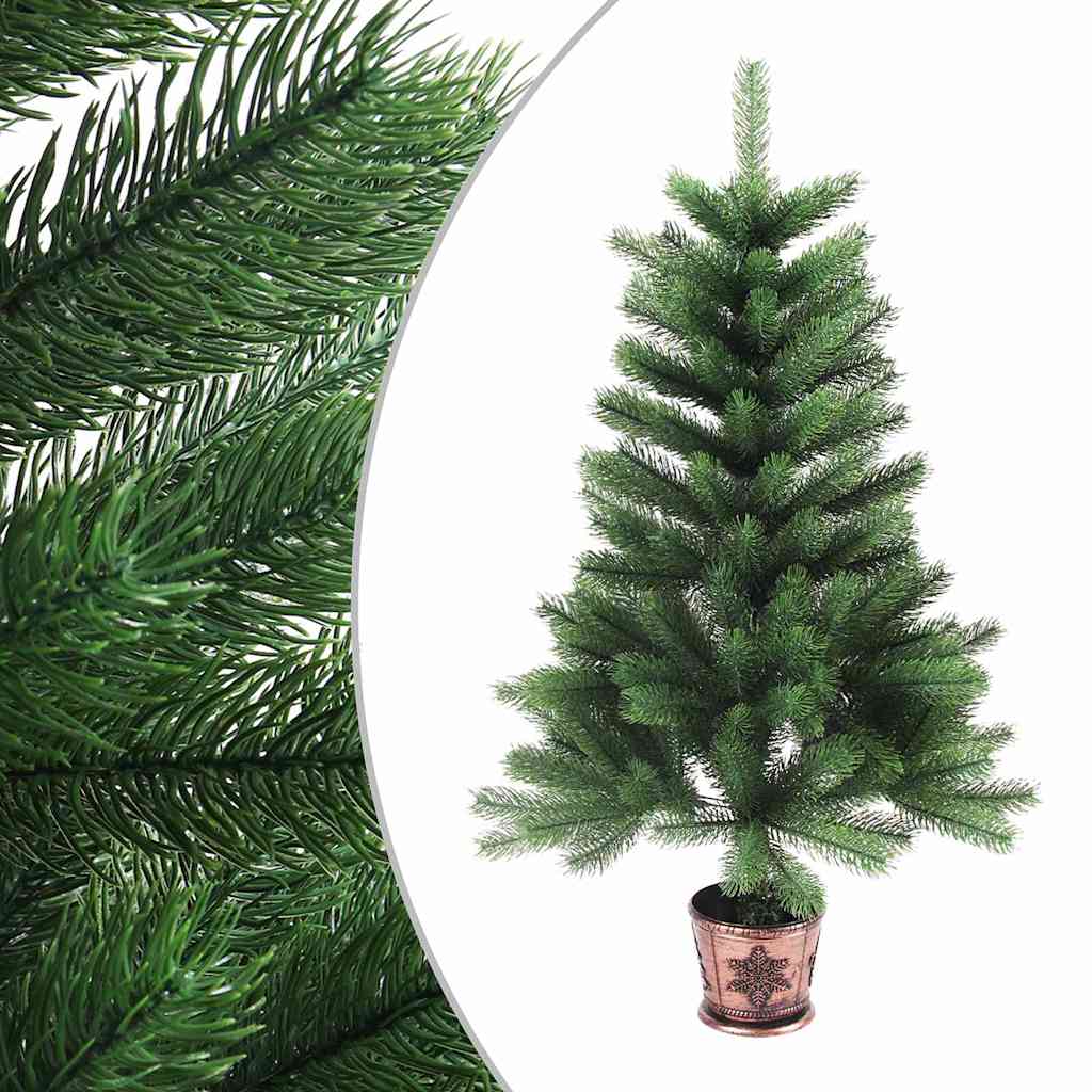 Vidaxl Kunstkerstboom con iluminación y bolas de Navidad de 90 cm verde