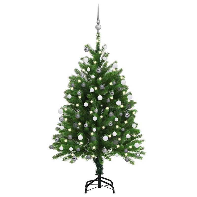 Vidaxl Kunstkerstboom con illuminazione e palle di Natale 120 cm verdi