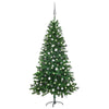 Vidaxl Kunstkerstboom con iluminación y bolas de Navidad de 150 cm verde