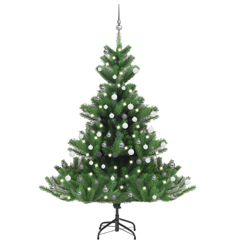 Vidaxl Kunstkerstboom Nordmann con LED e palle di Natale 180 cm verdi