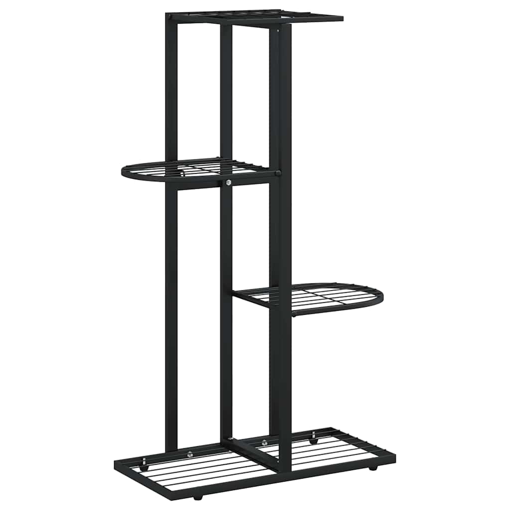 Vidaxl Flower Standard con 4 strati 43x22x76 cm di metallo nero