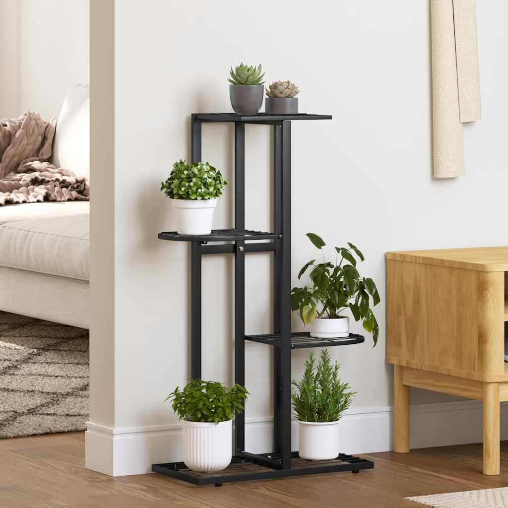 Vidaxl Flower Standard con 4 strati 43x22x76 cm di metallo nero