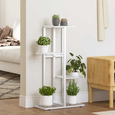 Vidaxl Flower Standard con 4 strati 43x22x76 cm di metallo bianco