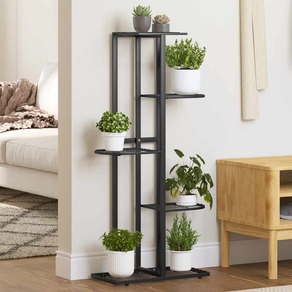 Vidaxl Flower Standard con 5 strati 43x22x98 cm di metallo nero