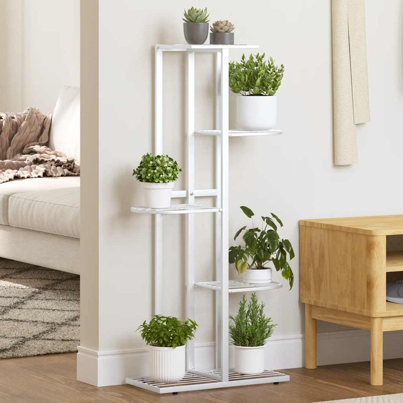 Vidaxl Flower Standard con 5 strati 43x22x98 cm di metallo bianco