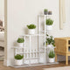 Vidaxl Flower Standard 94.5x25x88 cm de metal blanco