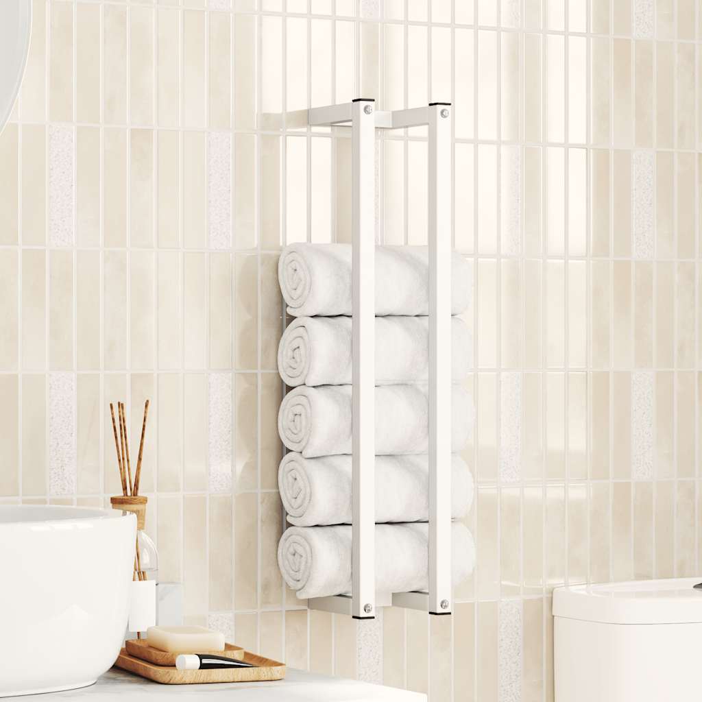 Rack per asciugamano Vidaxl 12.5x12.5x60 cm acciaio bianco