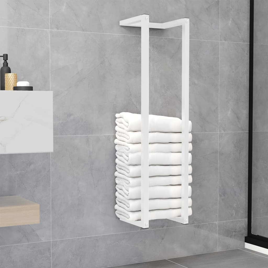 Vidaxl Rack de toalla 25x20x95 cm de acero blanco