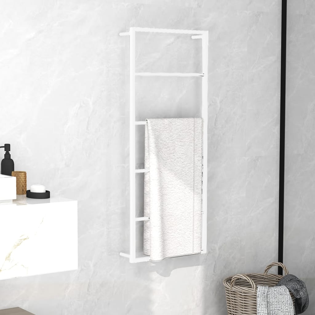 Vidaxl Rack de toalla 45x10x115 cm de acero blanco