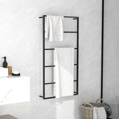 Rejilla de toallas Vidaxl 60x10x116 cm de acero negro