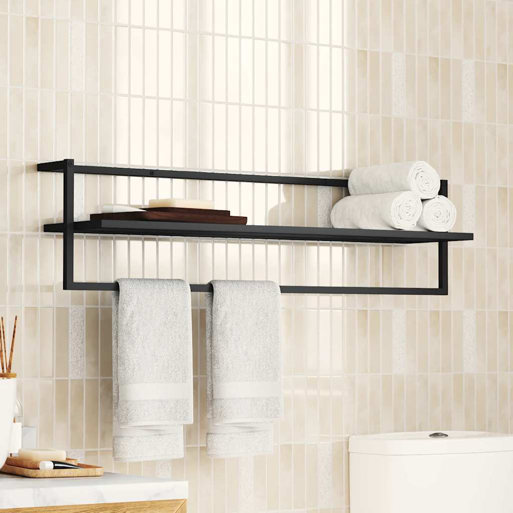 Rack per asciugamano Vidaxl 95x25x22 cm di ferro nero