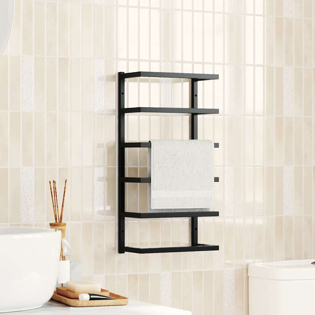 Rejilla de toallas Vidaxl 24x12x48 cm de acero negro