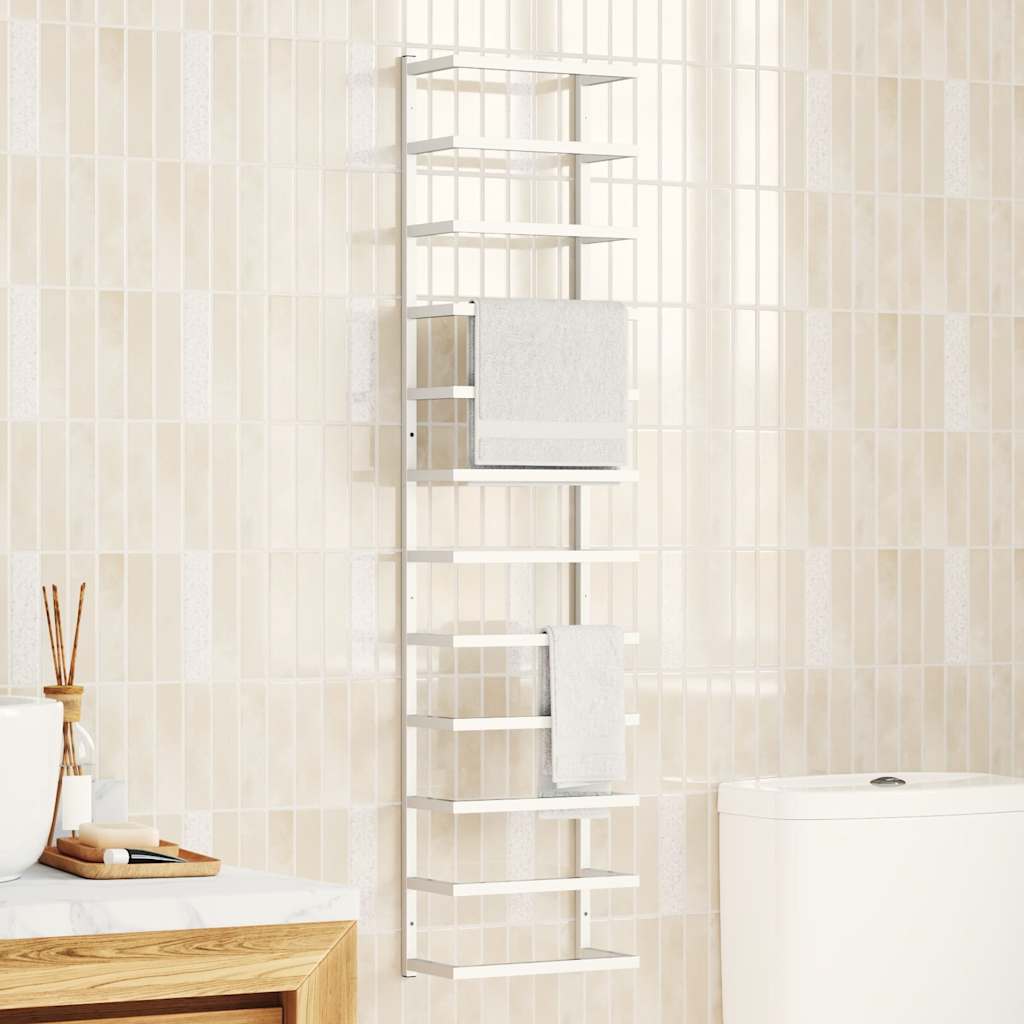 Rejilla de toallas Vidaxl 24x12x96 cm de acero blanco