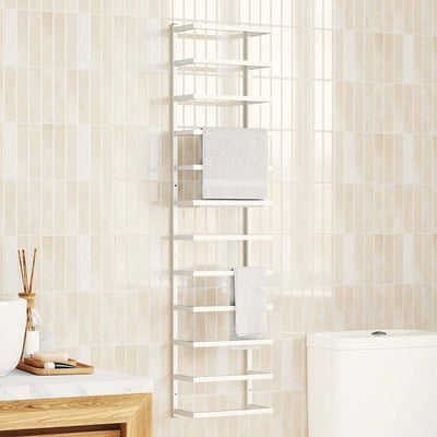 Rack per asciugamano Vidaxl 24x12x96 cm acciaio bianco